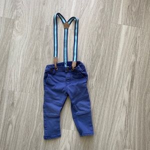 H&M Pants with Suspenders 9-12 M